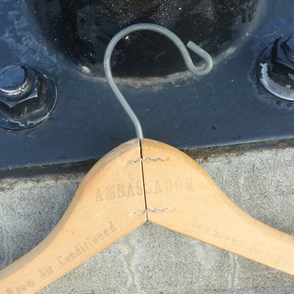 Vintage Ambassador Washington's 500 Room Downtown Hotel Wood Hanger - Picture 2 of 14